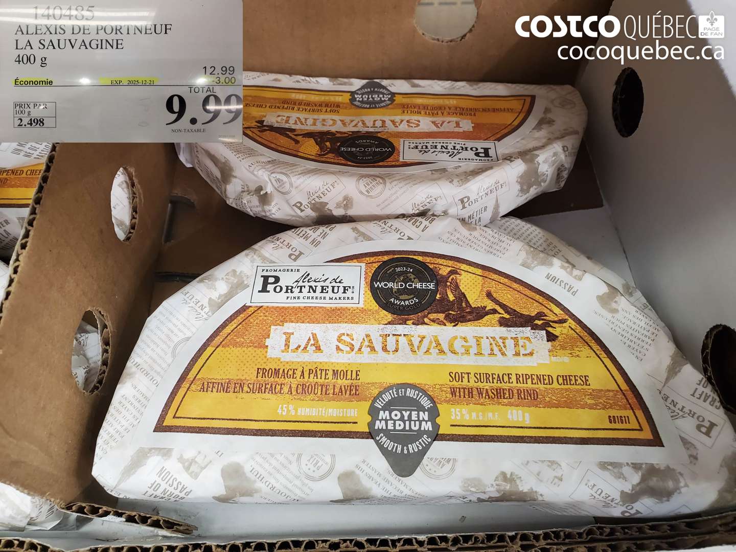 140485 ALEXIS DE PORTNEUF LA SAUVAGINE 400 g (EXPIRES ON 2025-12-21) $9.99