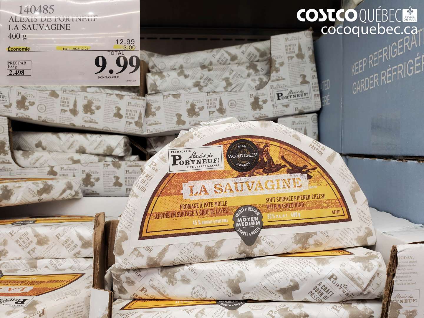 140485 ALEXIS DE PORTNEUF LA SAUVAGINE 400 g ($3.00 INSTANT SAVINGS EXPIRES ON 2025-12-21) $9.99