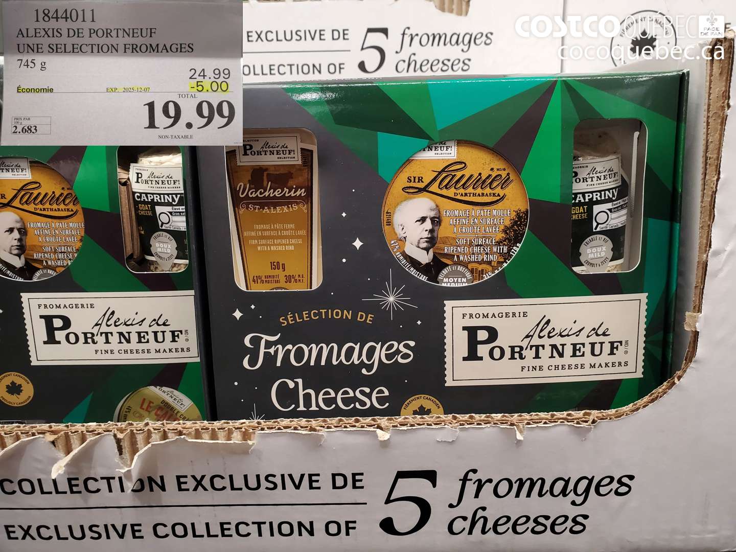 1844011 ALEXIS DE PORTNEUF UNE SELECTION FROMAGES  ($5.00 INSTANT SAVINGS EXPIRES ON 2025-12-07) $19.99