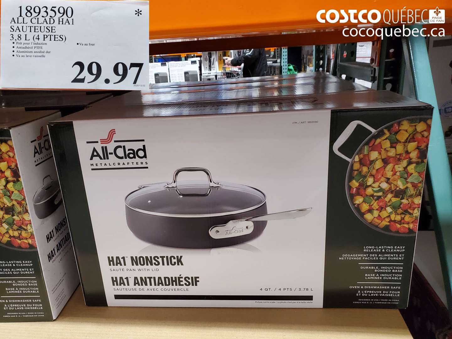 1893590 ALL CLAD HA1 SAUTEUSE 3,8 L (4 PTES) $29.97