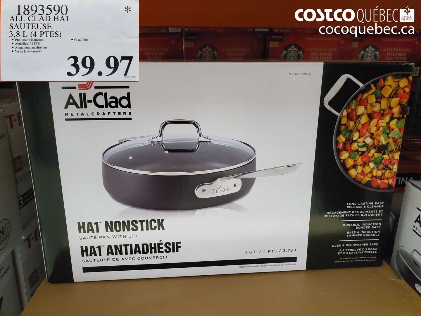 1893590 ALL CLAD HA1 SAUTEUSE 3,8 L (4 PTES)  $39.97