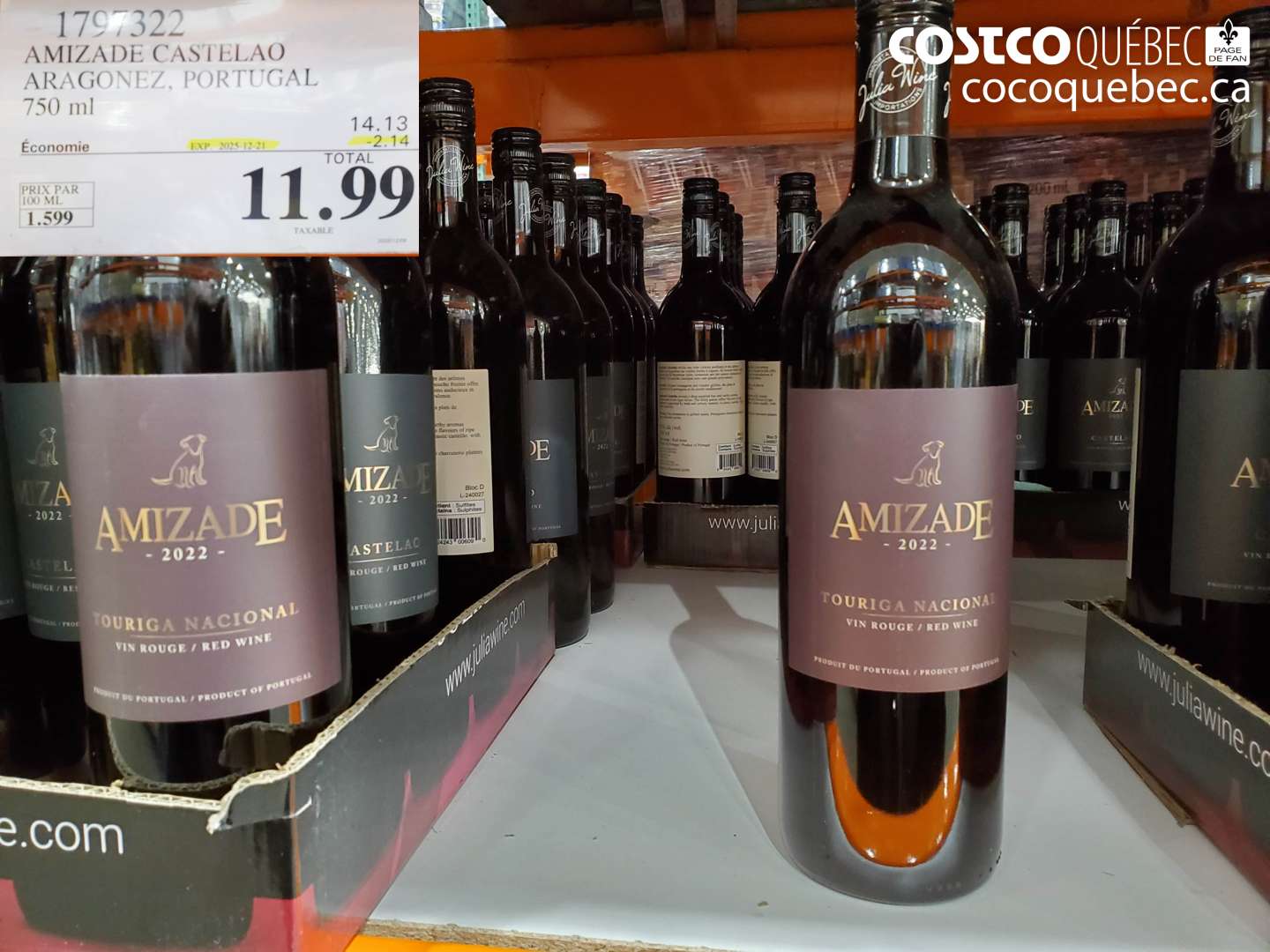 1797322 AMIZADE CASTELAO ARAGONEZ, PORTUGAL 750 ml ($2.14 INSTANT SAVINGS EXPIRES ON 2025-12-21) $11.99