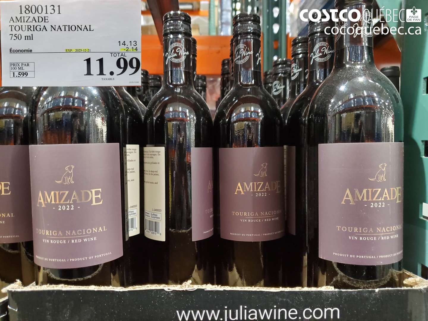 1800131 AMIZADE TOURIGA NATIONAL 750 ml (EXPIRES ON 2025-12-21) $11.99