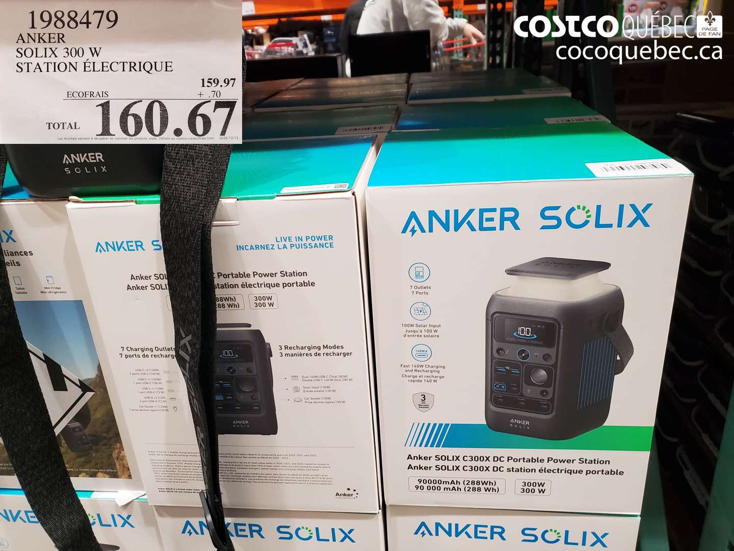 1988479 ANKER SOLIX 300 W STATION ÉLECTRIQUE $160.67
