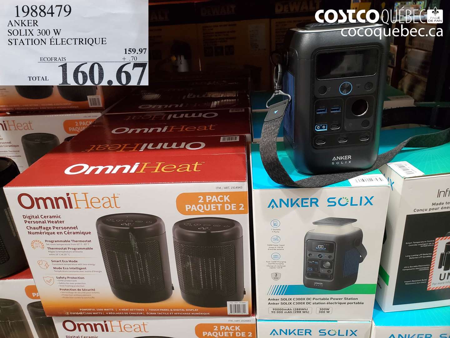 1988479 ANKER SOLIX 300 W STATION ÉLECTRIQUE $160.67