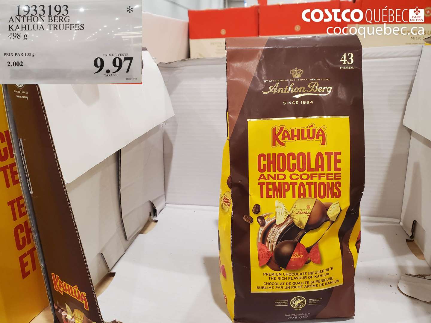 1933193 ANTHON BERG KAHILUA TRUFFES 498 g $9.97