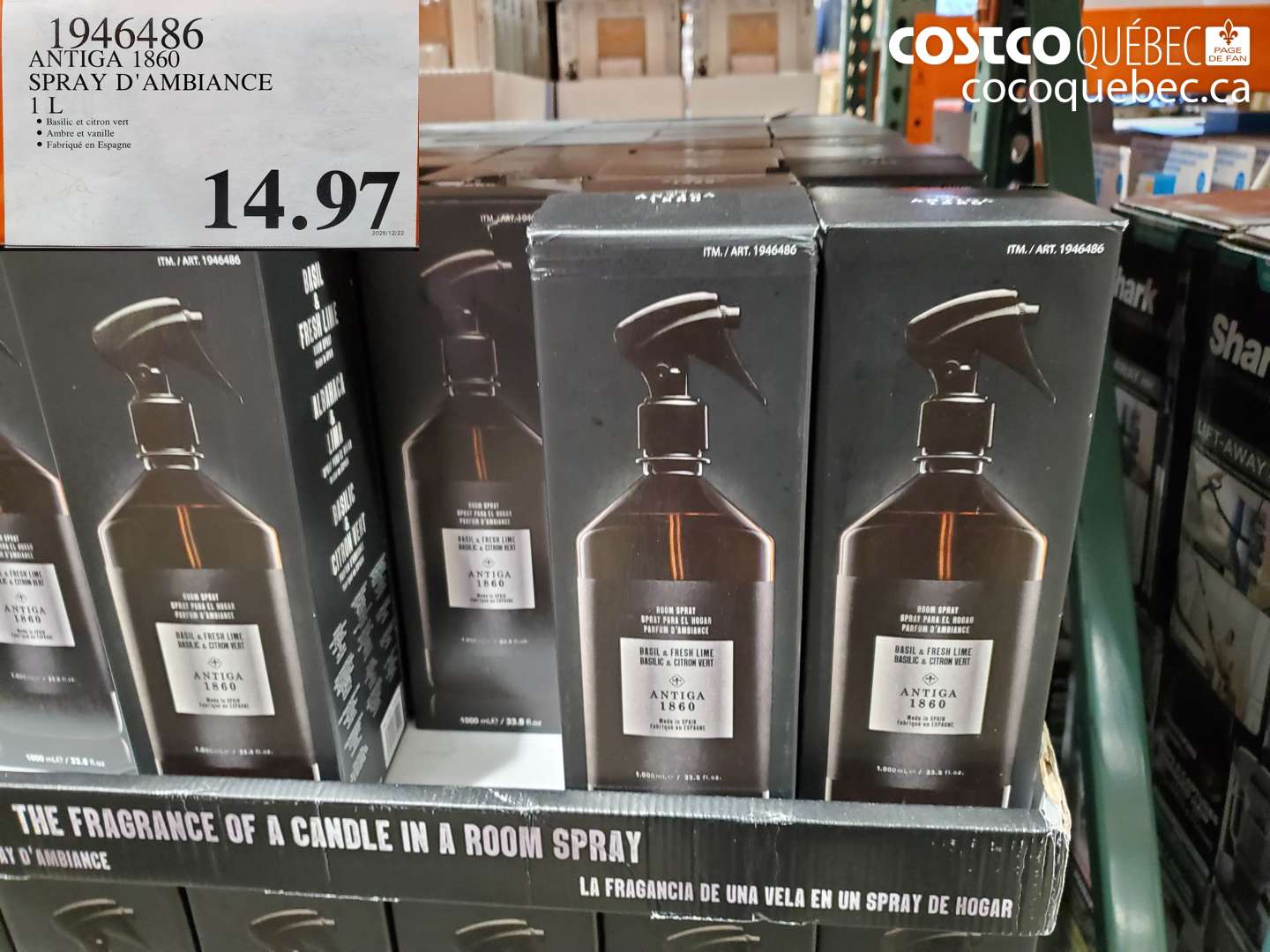 1946486 ANTIGA 1860 SPRAY D'AMBiance 1 L $14.97