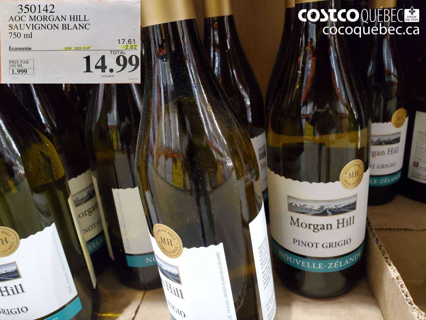 350142 AOC MORGAN HILL SAUVIGNON BLANC 750 mL  ($2.62 INSTANT SAVINGS EXPIRES ON 2025-12-07) $14.99