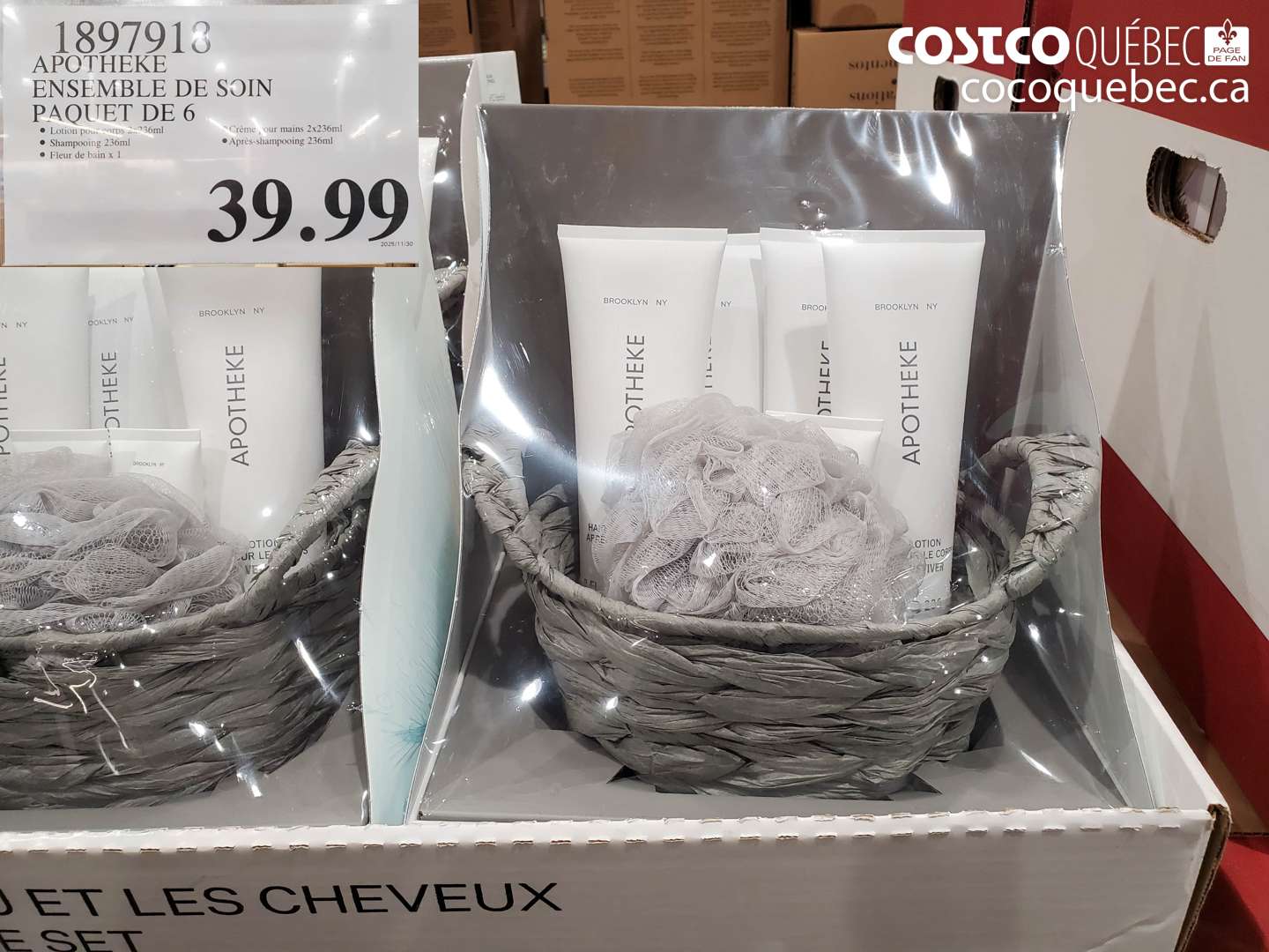 1897918 APOTHEKE ENSEMBLE DE SOIN PAQUET DE 6 $39.99