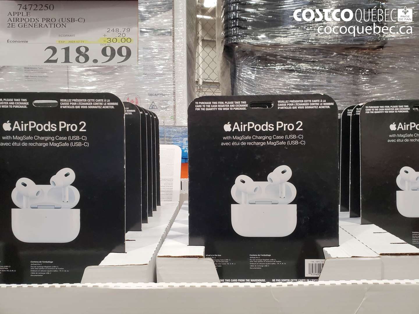 7472250 APPLE AIRPODS PRO (USB-C) 2E GENERATION ($30.00 INSTANT SAVINGS EXPIRES ON 2025-12-21) $218.99