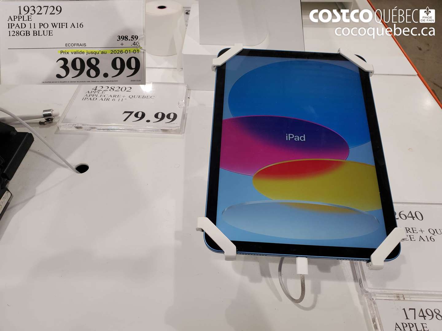 1932729 APPLE IPAD 11 PO WIFI A16 128GB BLUE (EXPIRES ON 2026-01-01) $398.99