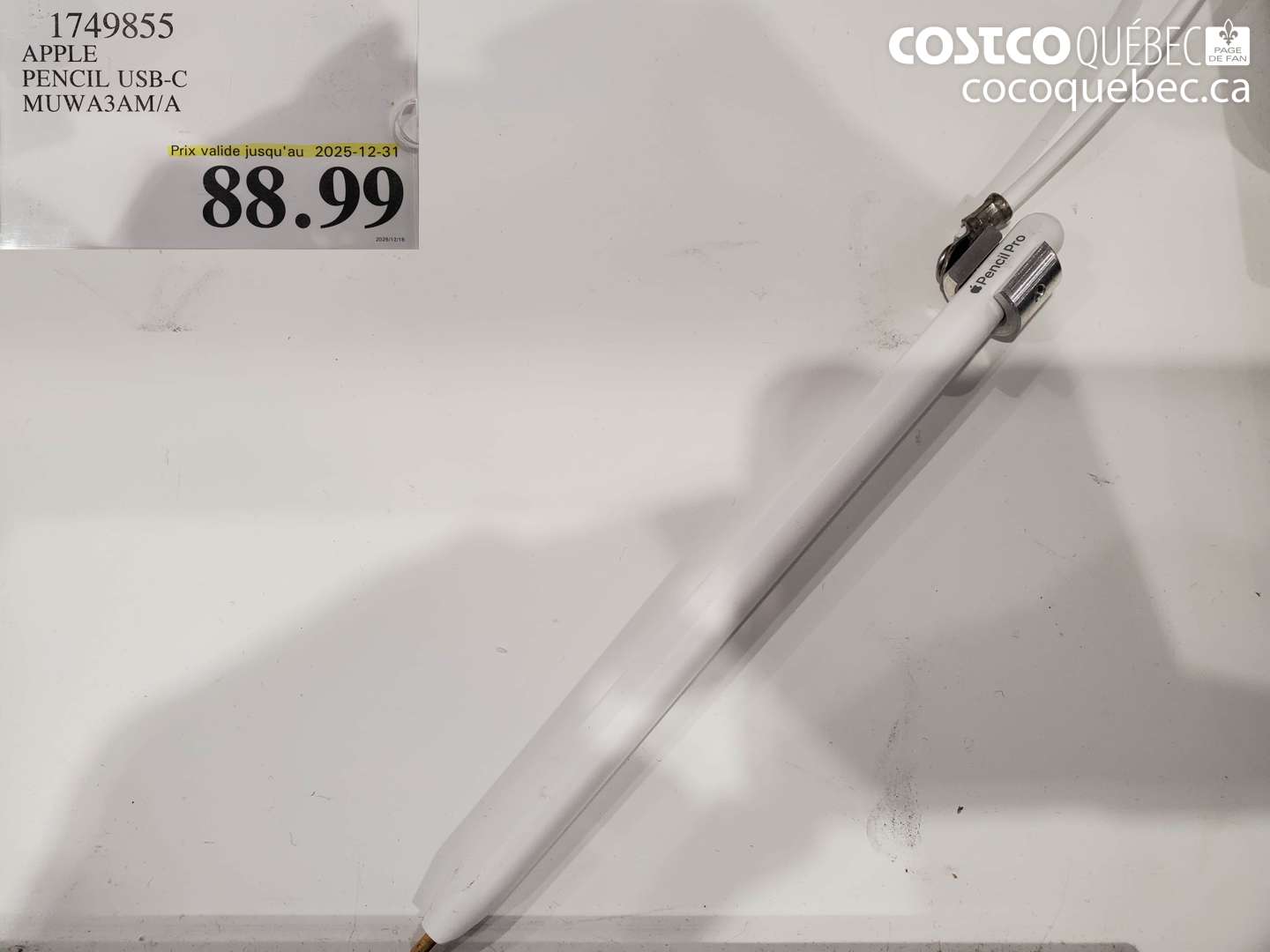 1749855 APPLE PENCIL USB-C MUWA3AM/A (EXPIRES ON 2025-12-31) $88.99