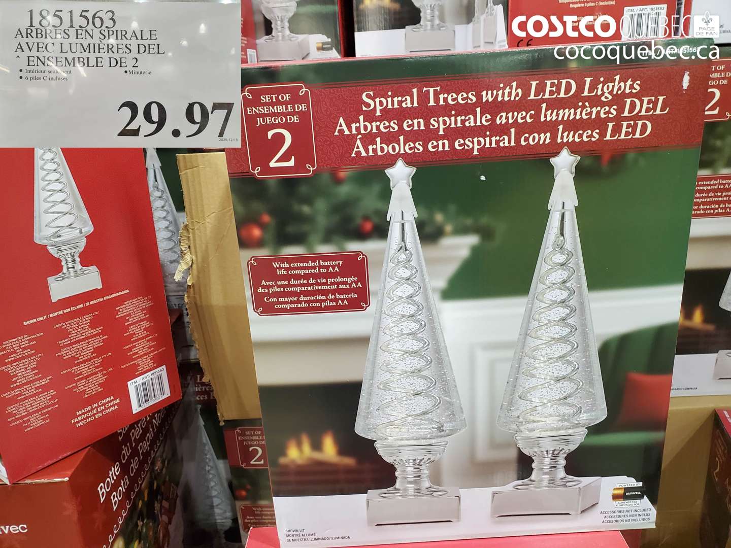 1851563 ARBRES EN SPIRALE AVEC LUMIÈRES DEL ENSEMBLE DE 2 $29.97