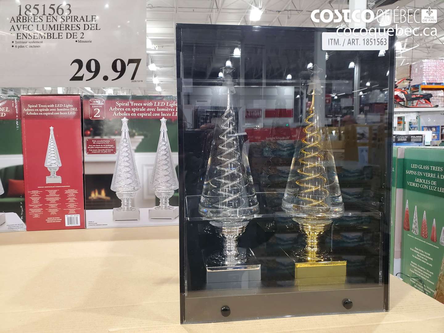 1851563 ARBRES EN SPIRALE AVEC LUMIERES LED ENSEMBLE DE 2 $29.97