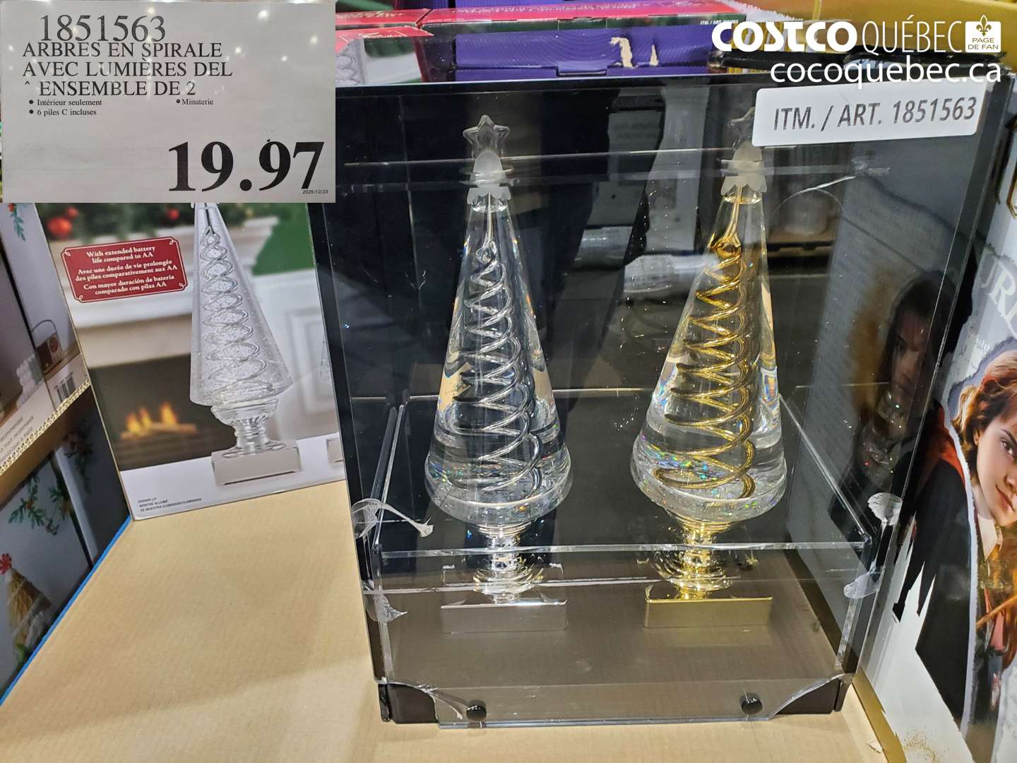 1851563 ARBRES EN SPIRALE AVEC LUMIÈRES LED ENSEMBLE DE 2 $19.97