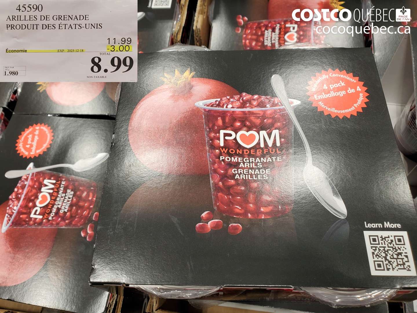 45590 ARILLES DE GRENADE PRODUIT DES ÉTATS-UNIS ($3.00 INSTANT SAVINGS EXPIRES ON 2025-12-18) $8.99