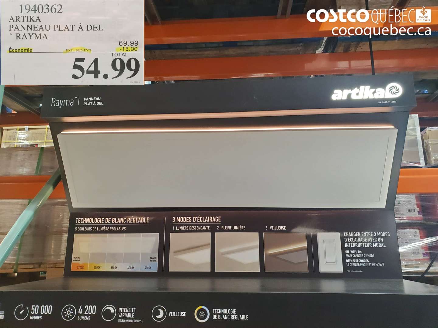 1940362 ARTIKA PANNEAU PLAT A DEL *RAYMA ($15.00 INSTANT SAVINGS EXPIRES ON 2025-12-21) $54.99