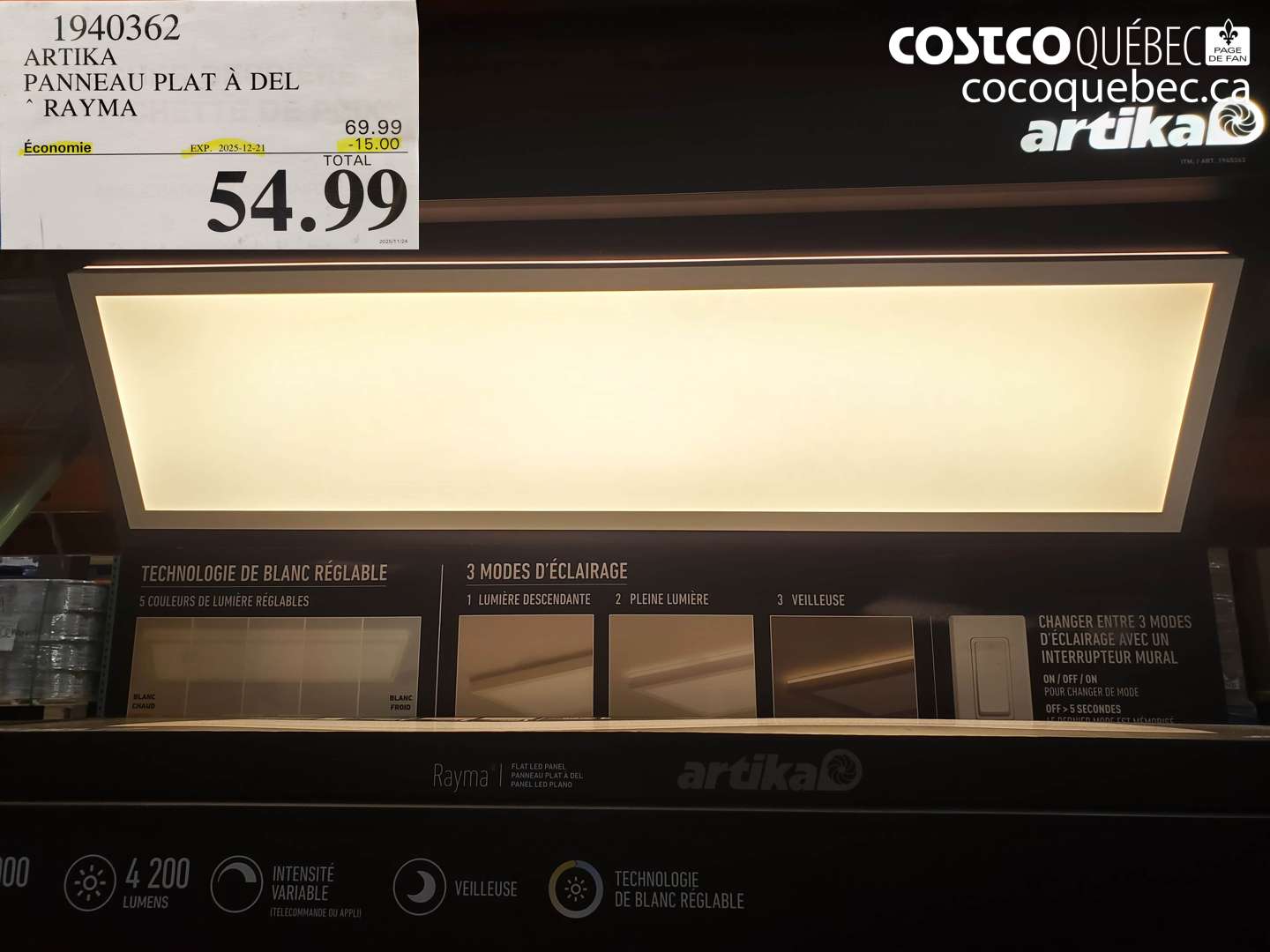 1940362 ARTIKA PANNEAU PLAT A DEL *RAYMA ($15.00 INSTANT SAVINGS EXPIRES ON 2025-12-21) $54.99