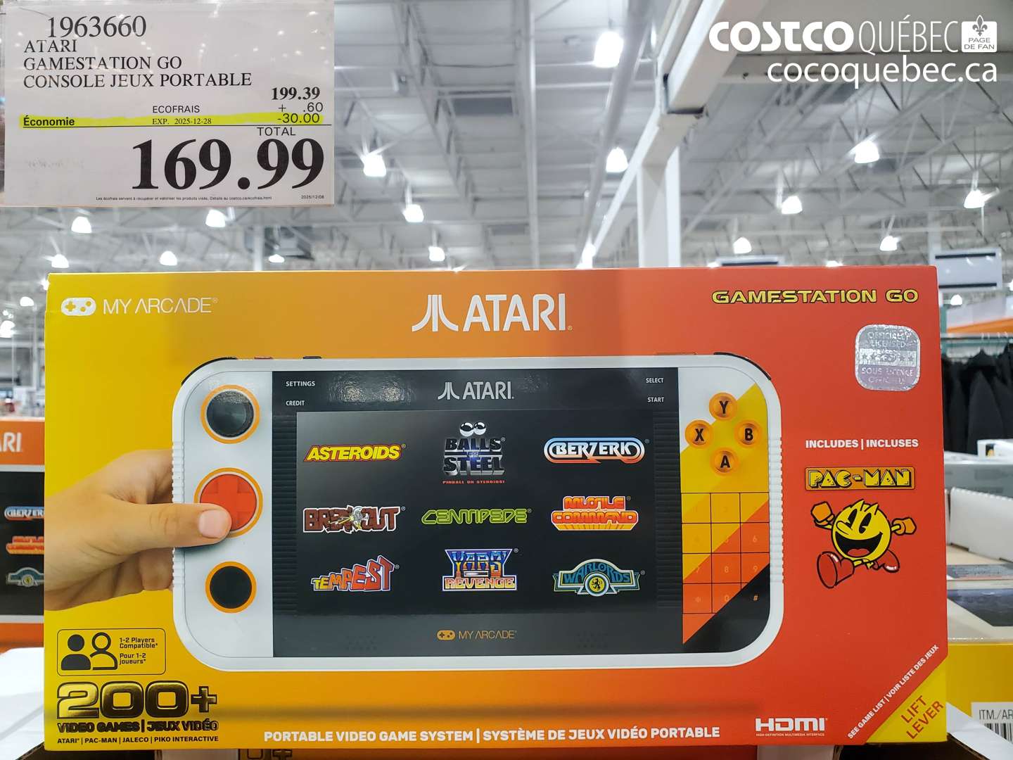 1963660 ATARI GAMESTATION GO CONSOLE JEUX PORTABLE (EXPIRES ON 2025-12-28) $169.99