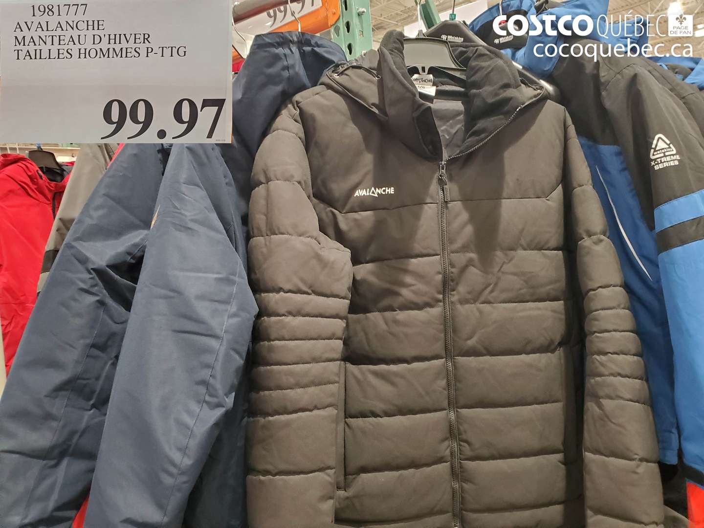 1981777 AVALANCHE MANTEAU D'HIVER TAILLES HOMMES P-TTG $99.97