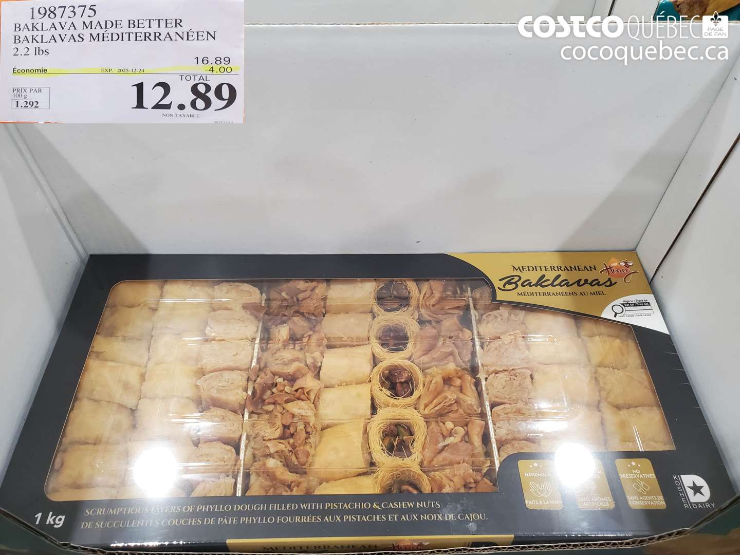 1987375 BAKLAVA MADE BETTER BAKLAVAS MÉDITERRANÉEN ($4.00 INSTANT SAVINGS EXPIRES ON 2025-12-24) $12.89