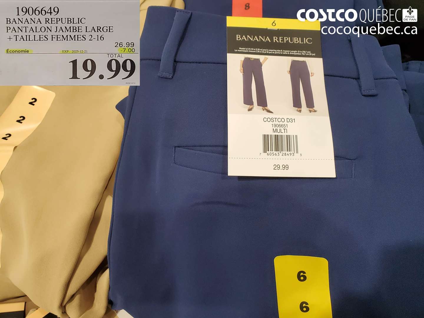 1906649 BANANA REPUBLIC PANTALON JAMBE LARGE + TAILLES FEMMES 2-16 (EXPIRES ON 2025-12-21) $19.99