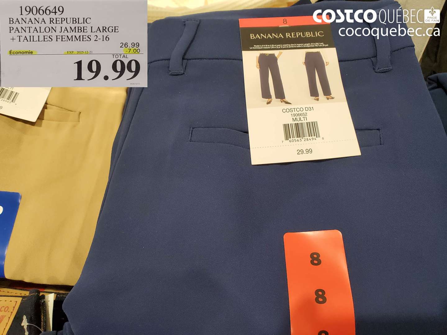 1906649 BANANA REPUBLIC PANTALON JAMBE LARGE + TAILLES FEMMES 2-16 ($7.00 INSTANT SAVINGS EXPIRES ON 2025-12-21) $19.99