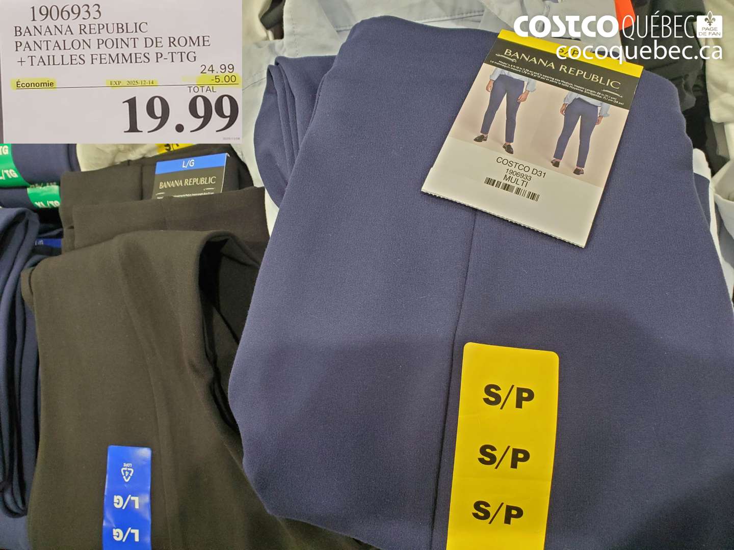 1906933 BANANA REPUBLIC PANTALON POINT DE ROME +TAILLES FEMMES P-PTG ($5.00 INSTANT SAVINGS EXPIRES ON 2025-12-14) $19.99
