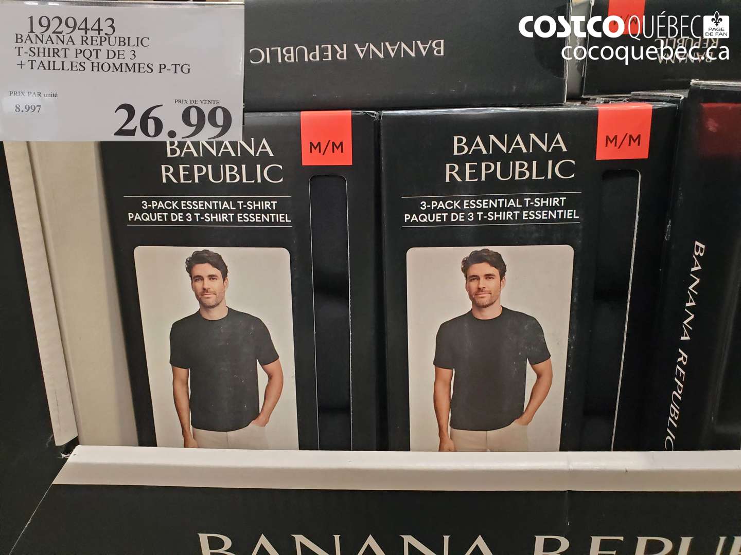 1929443 BANANA REPUBLIC T-SHIRT POT DE 3 + TAILLES HOMMES P-TG $26.99