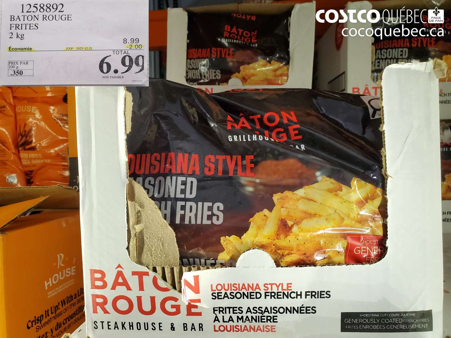 1258892 BATON ROUGE FRITES 2 kg ($2.00 INSTANT SAVINGS EXPIRES ON 2025-12-21) $6.99