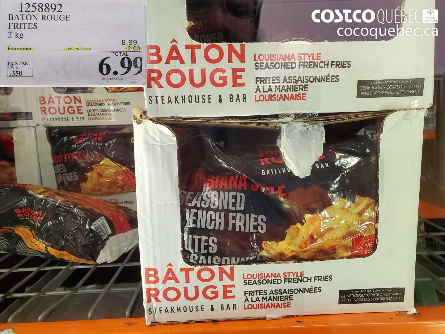 1258892 BATON ROUGE FRITES 2 kg ($2.00 INSTANT SAVINGS EXPIRES ON 2025-12-21) $6.99