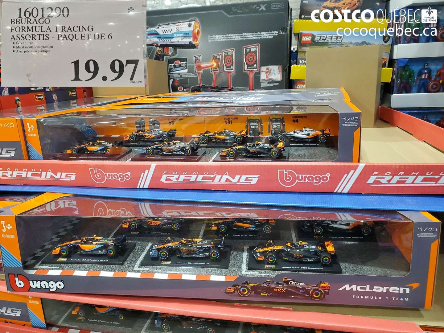 1601290 BBURAGO FORMULA 1 RACING ASSORTIS - PAQUET DE 6 $19.97