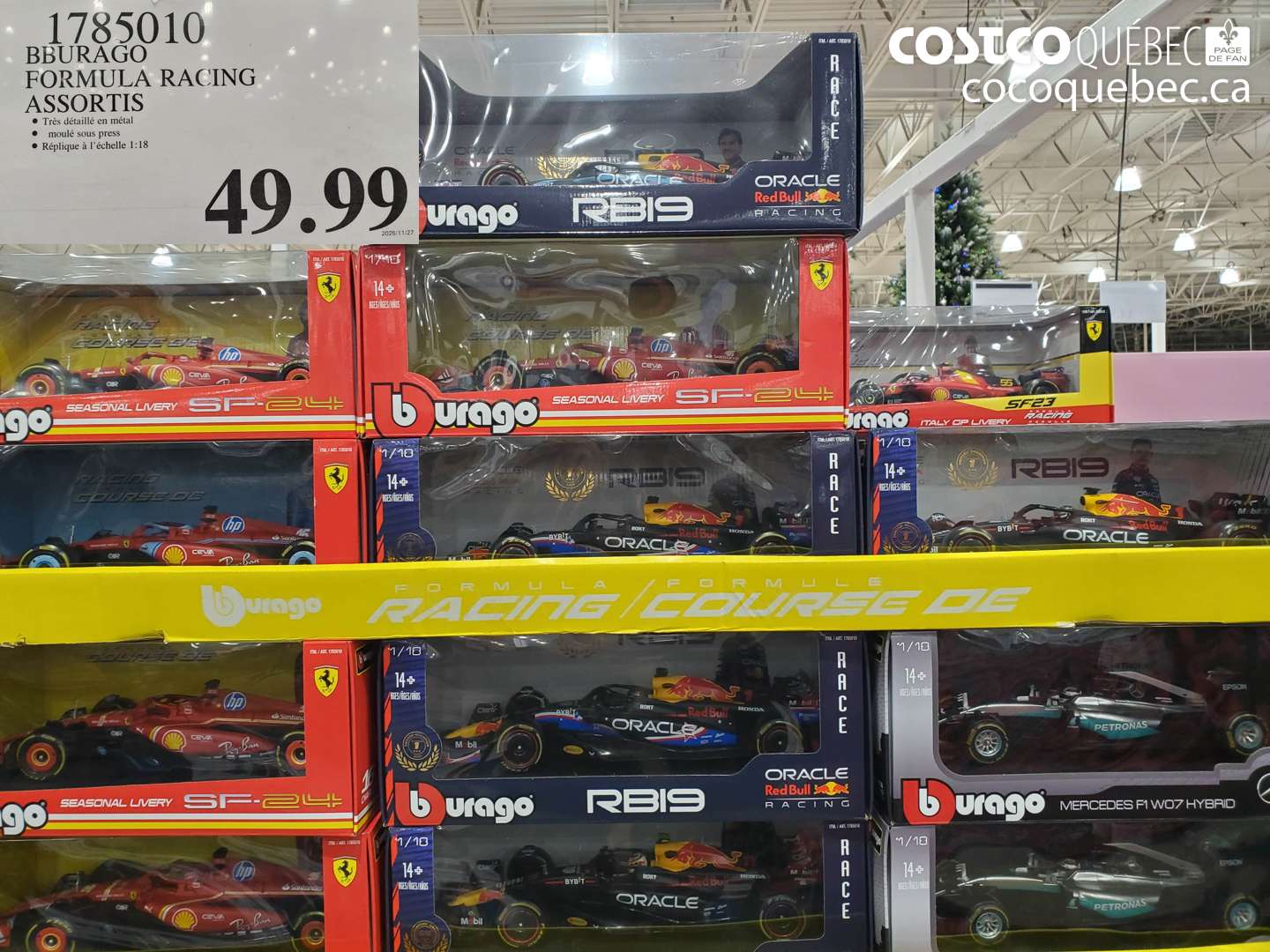 1785010 BBURAGO FORMULA RACING ASSORTIS $49.99