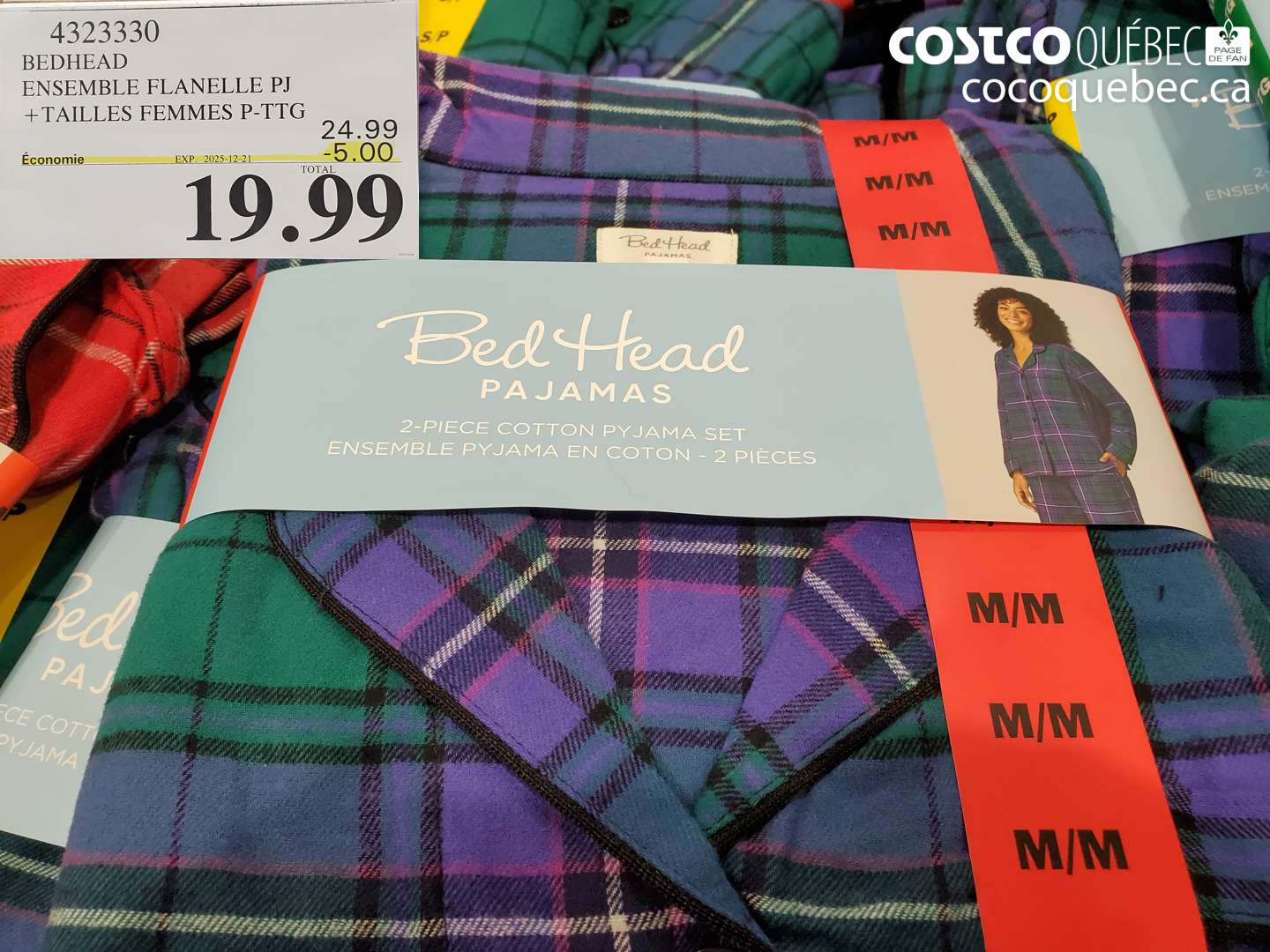 4323330 BEDHEAD ENSEMBLE FLANELLE PJ + TAILLES FEMMES P-PTG ($5.00 INSTANT SAVINGS EXPIRES ON 2025-12-21) $19.99