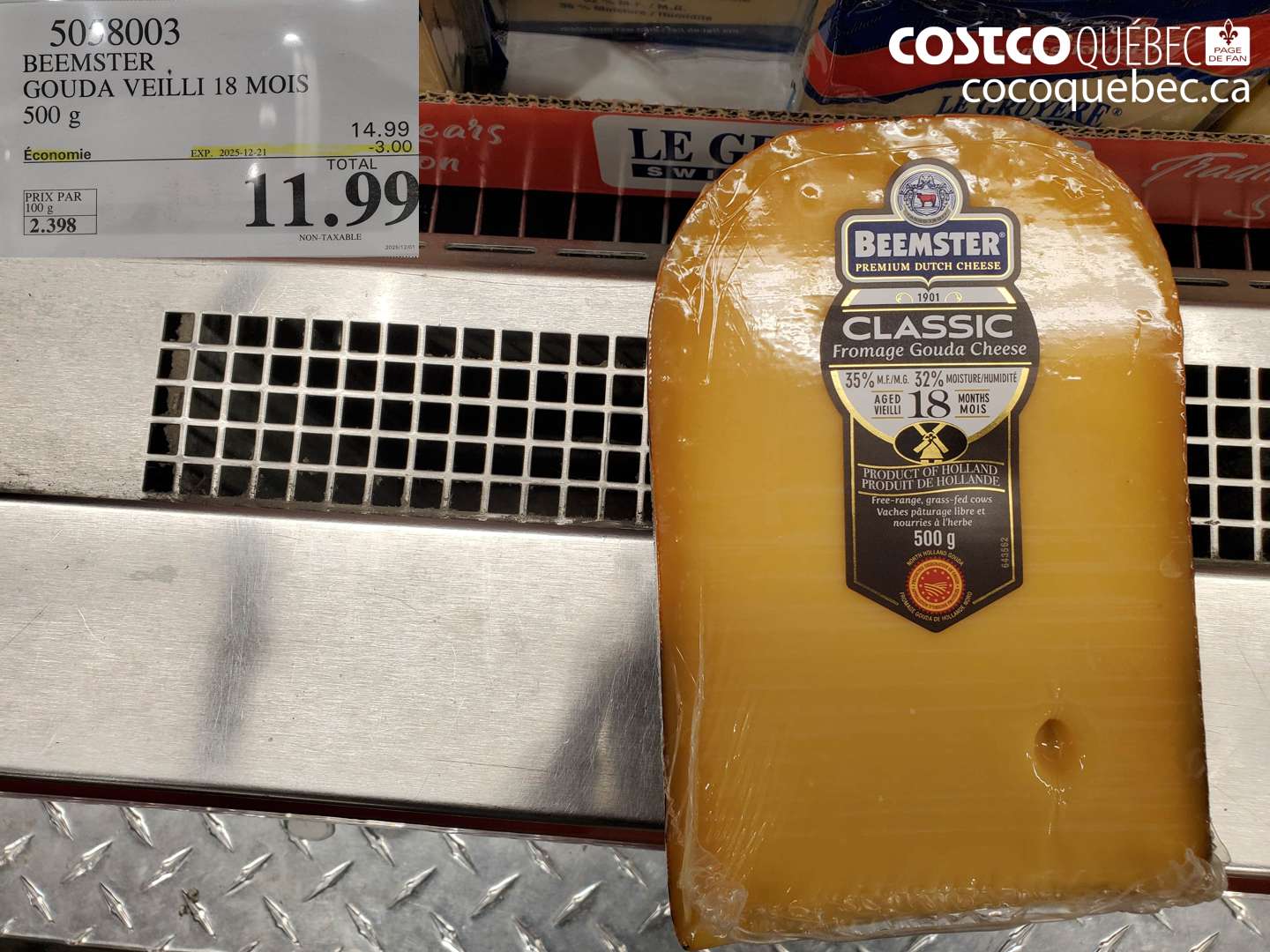 5058003 BEEMSTER GOUDA VEILLI 18 MOIS 500 g ($3.00 INSTANT SAVINGS EXPIRES ON 2025-12-21) $11.99