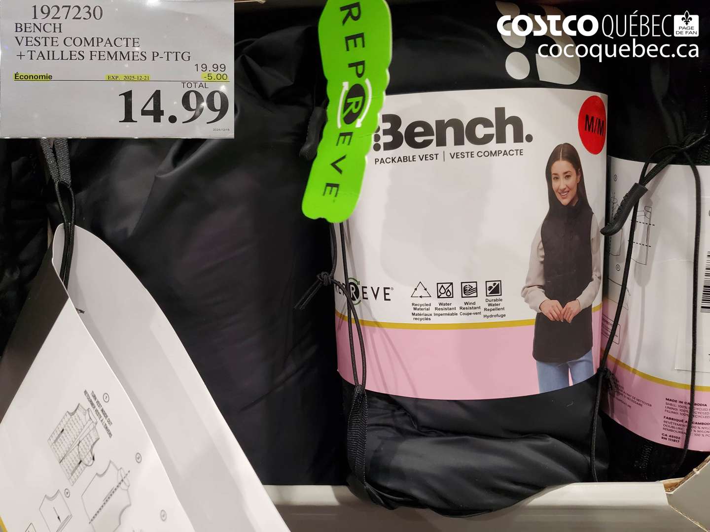 1927230 BENCH VESTE COMPACTE +TAILLES FEMMES P-TTG ($5.00 INSTANT SAVINGS EXPIRES ON 2025-12-21) $14.99