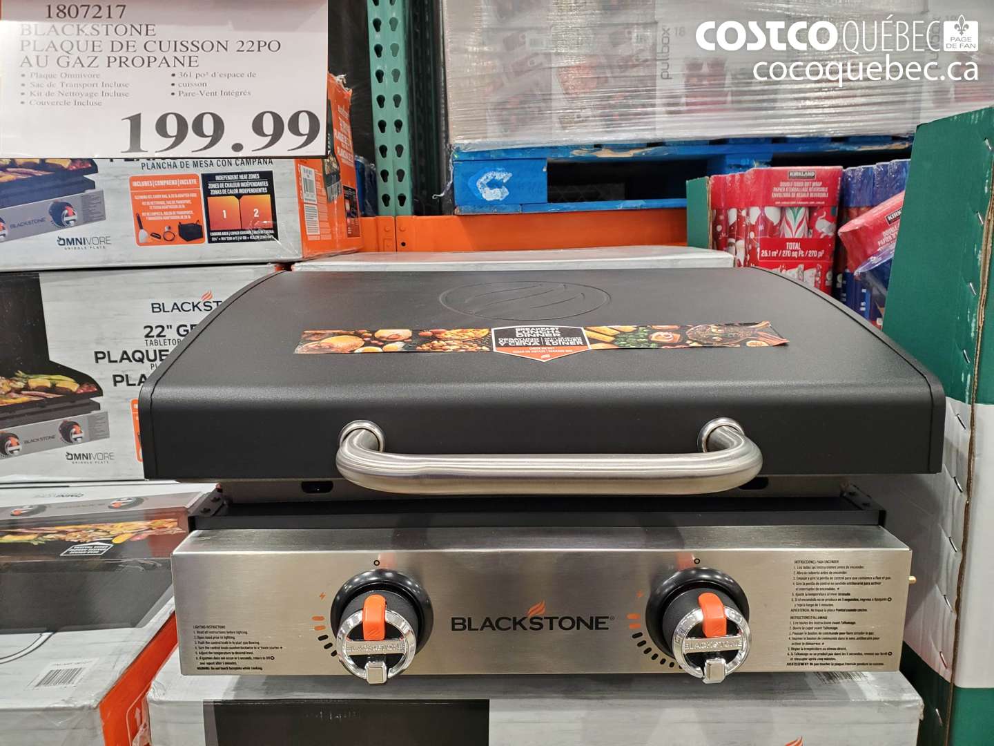 1807217 BLACKSTONE PLAQUE DE CUISSON 22PO AU GAZ PROPANE $199.99