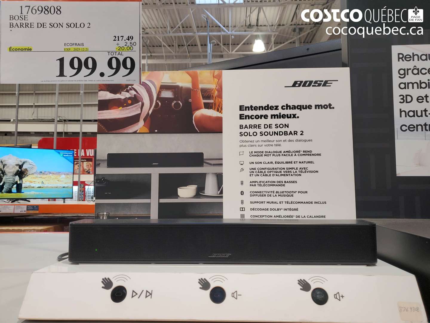 1769808 BOSE BARRE DE SON SOLO 2  ($20.00 INSTANT SAVINGS EXPIRES ON 2025-12-21) $199.99