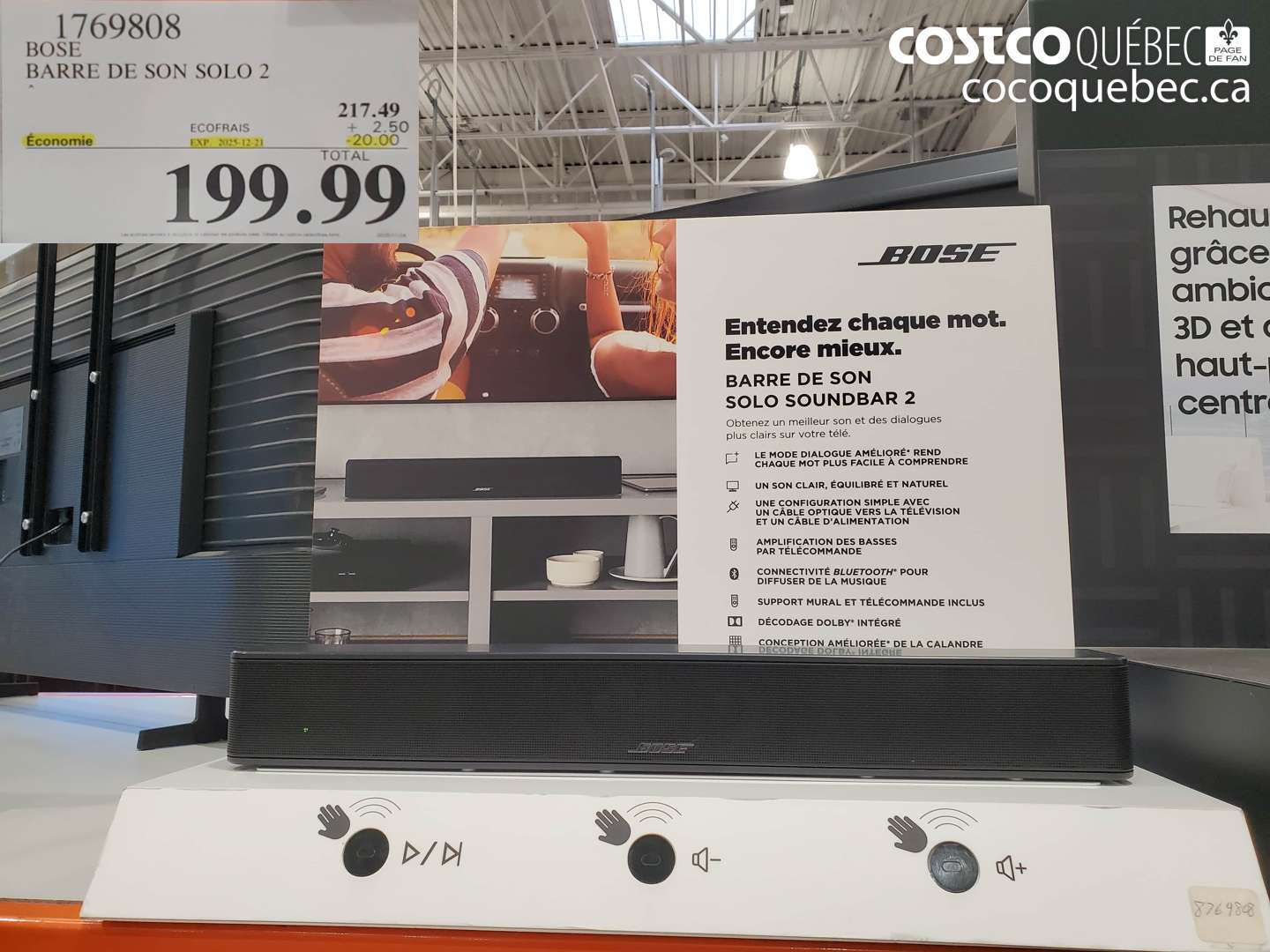 1769808 BOSE BARRE DE SON SOLO 2  ($20.00 INSTANT SAVINGS EXPIRES ON 2025-12-21) $199.99