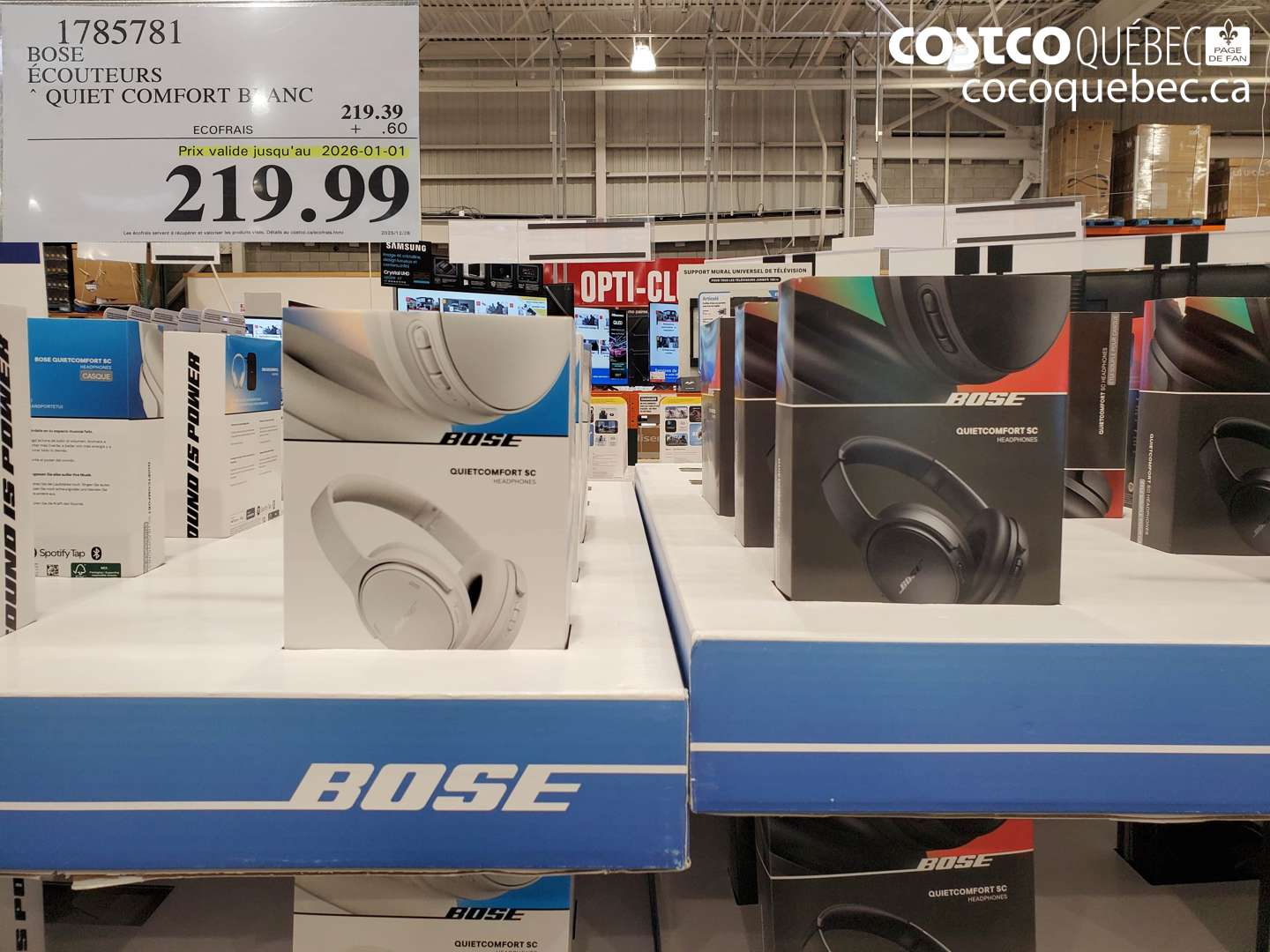1785781 BOSE ÉCOUTEURS QUIETCOMFORT ANC (EXPIRES ON 2026-01-01) $219.99