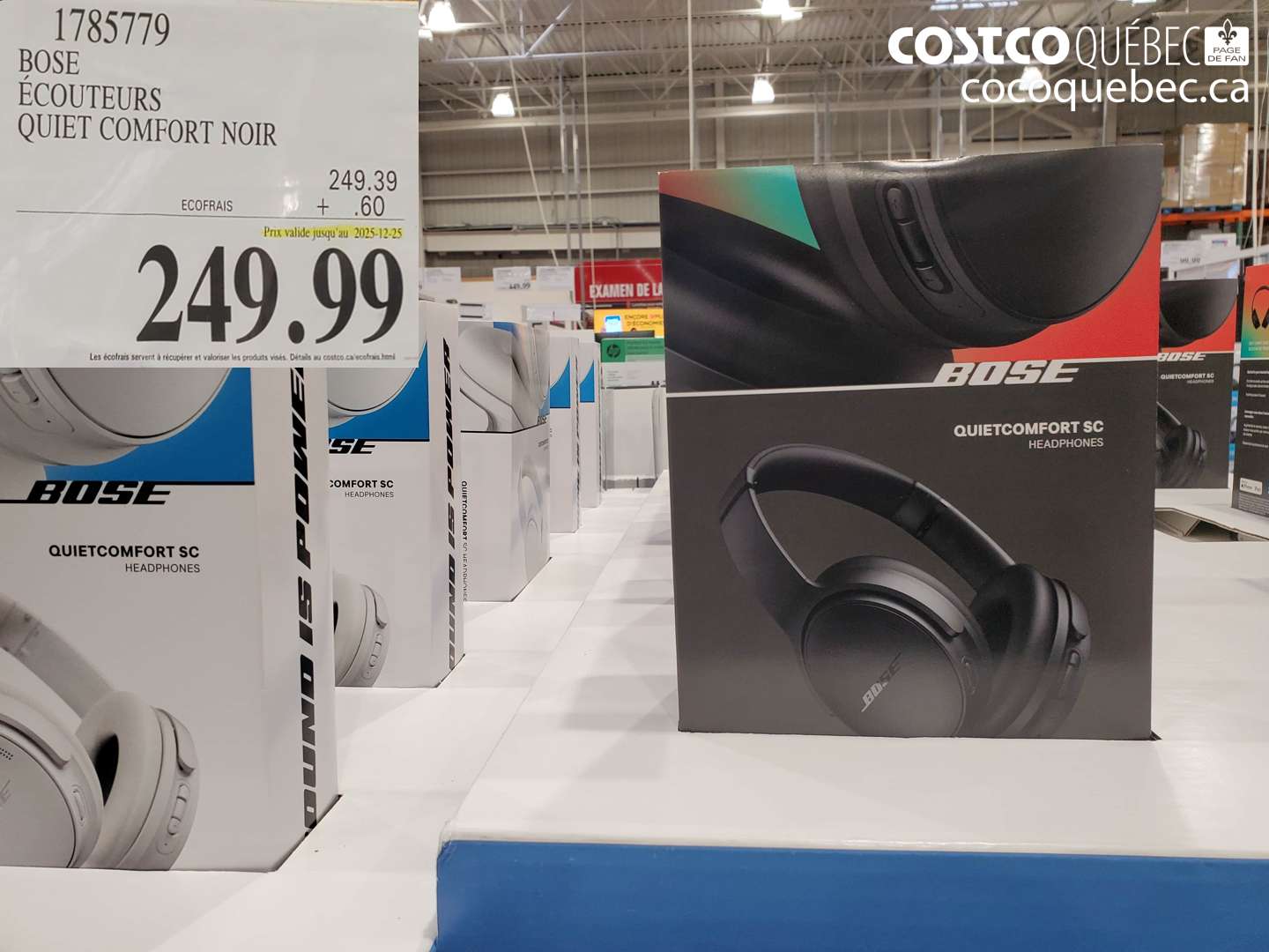 1785779 BOSE ÉCOUTEURS QUIET COMFORT NOIR (EXPIRES ON 2025-12-25) $249.99