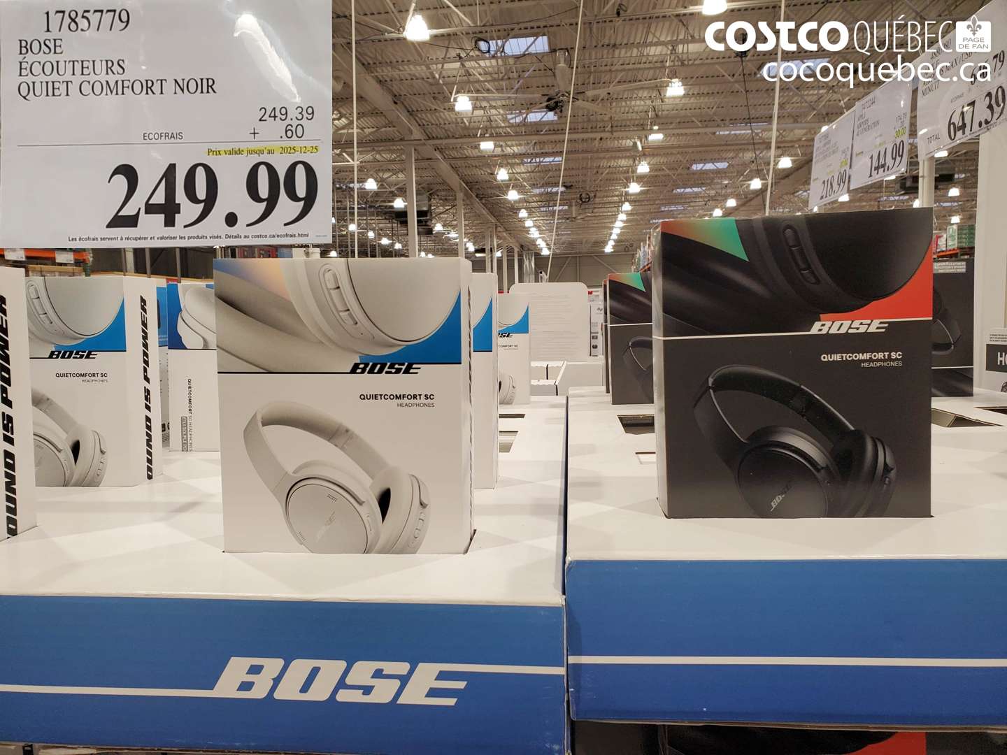 1785779 BOSE ÉCOUTEURS QUIET COMFORT NOIR (EXPIRES ON 2025-12-25) $249.99