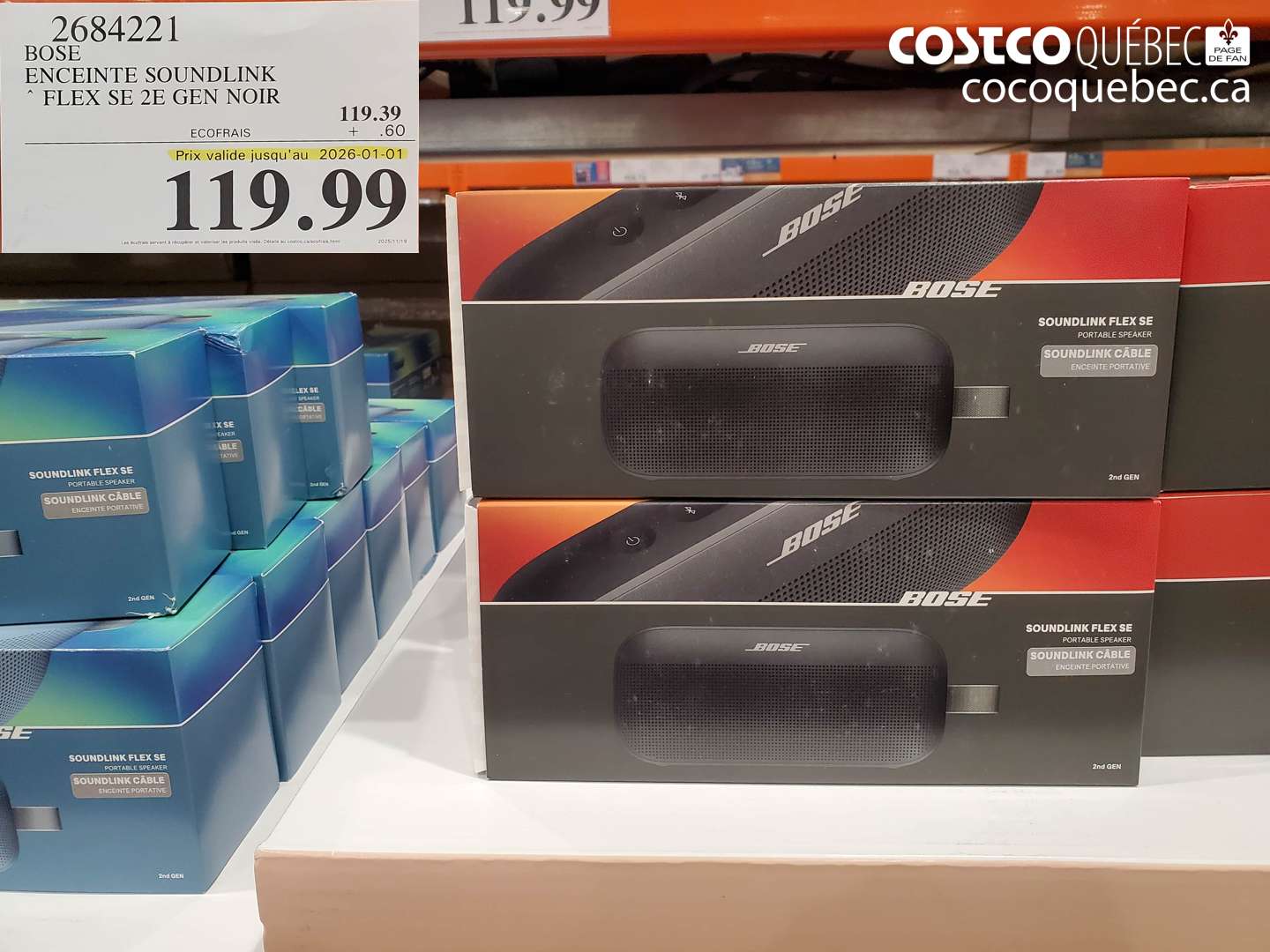 2684221 BOSE ENCEINTE SOUNDLINK FLEX SE 2E GEN NOIR (EXPIRES ON 2026-01-01) $119.99