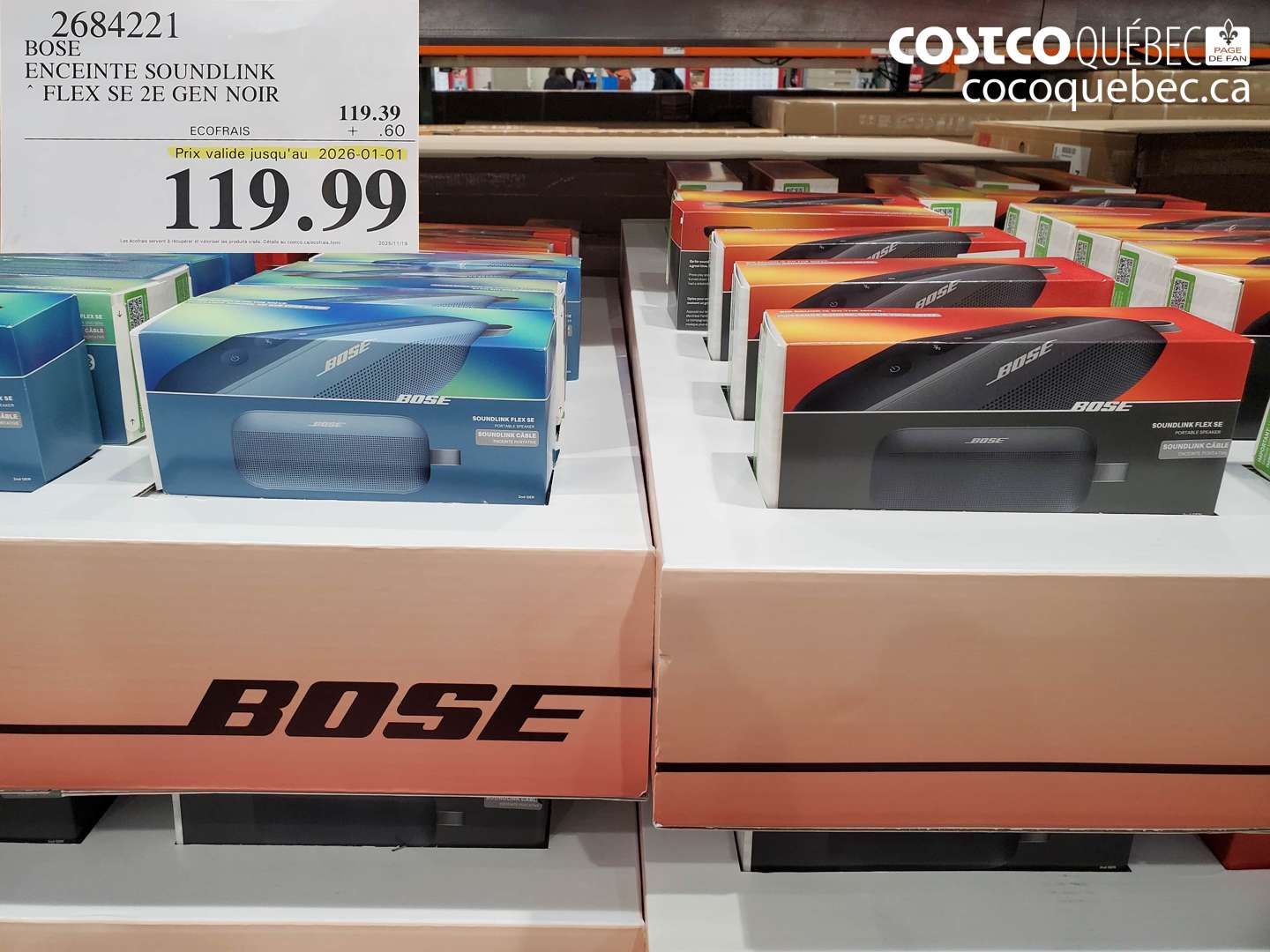 2684221 BOSE ENCEINTE SOUNDLINK FLEX SE 2E GEN NOIR (EXPIRES ON 2026-01-01) $119.99