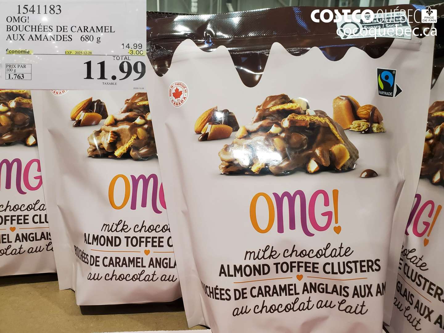 1541183 BOUCHÉES DE CARAMEL AUX AMANDES 680 g ($3.00 INSTANT SAVINGS EXPIRES ON 2025-12-28) $11.99