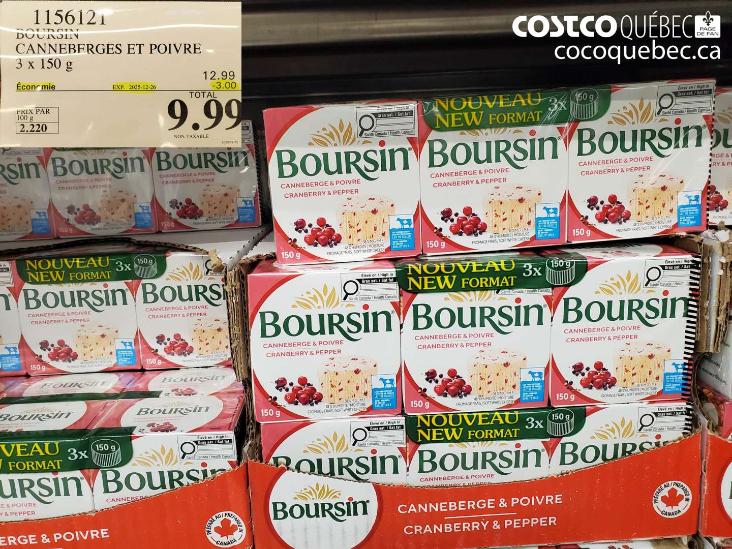 115612 BOURSIN CANNEBERGES 6.99  ($2.00 INSTANT SAVINGS EXPIRES ON 2024-12-26) $6.99