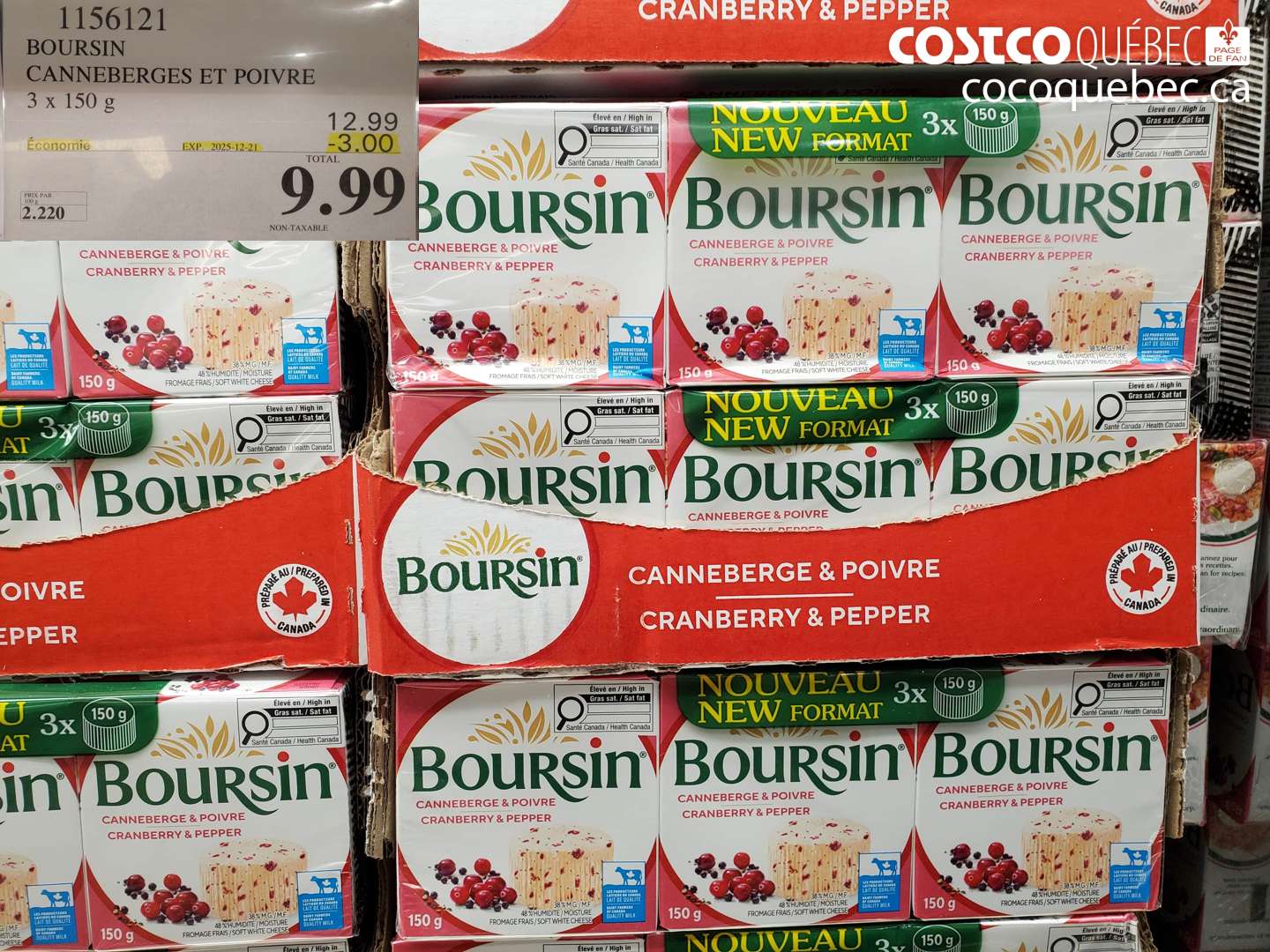 1156121 BOURSIN CANNEBERGES ET POIVRE ($3.00 INSTANT SAVINGS EXPIRES ON 2025-12-21) $9.99