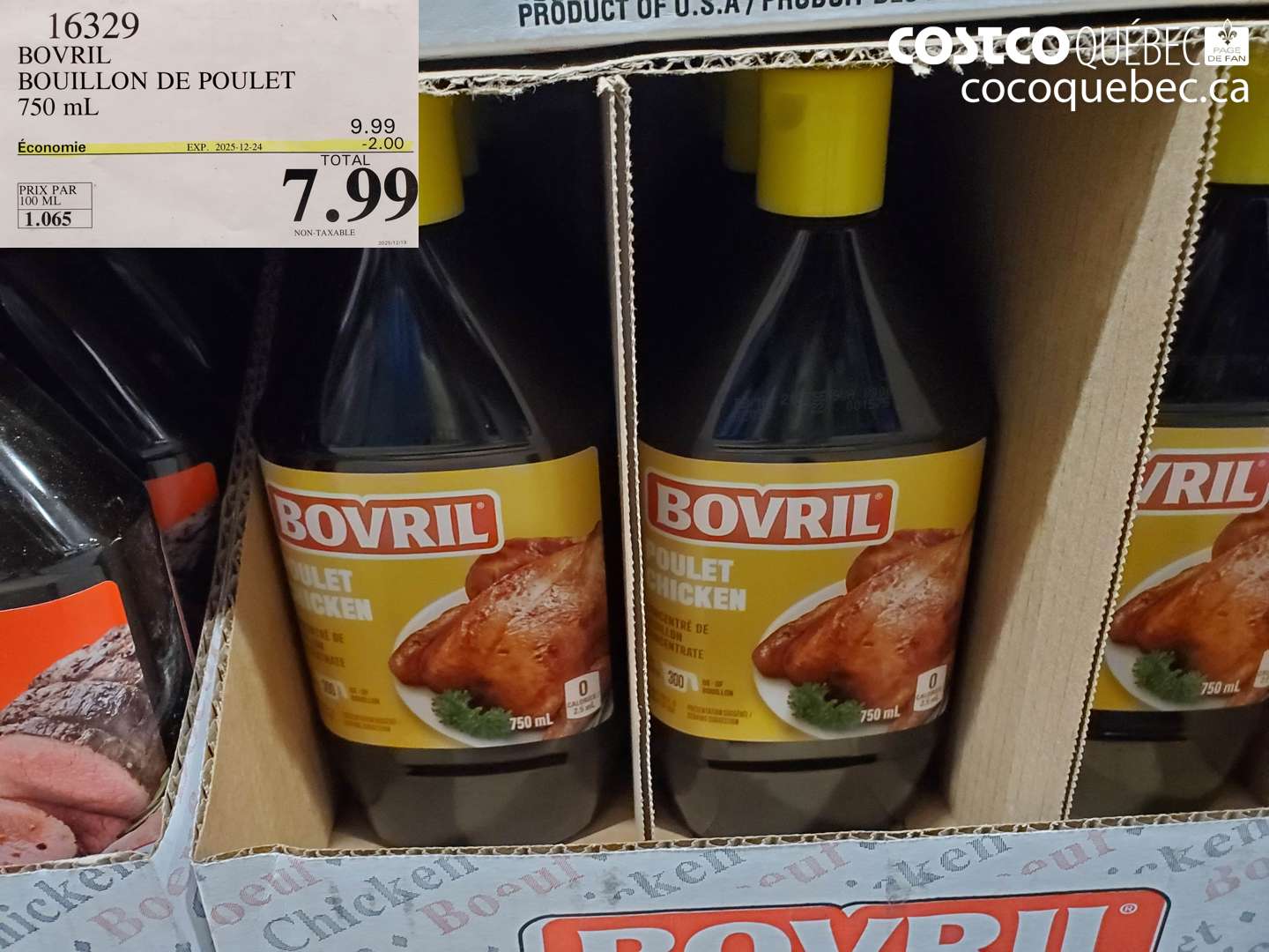 16329 BOVRIL BOUILLON DE POULET 750 ml ($2.00 INSTANT SAVINGS EXPIRES ON 2025-12-24) $7.99