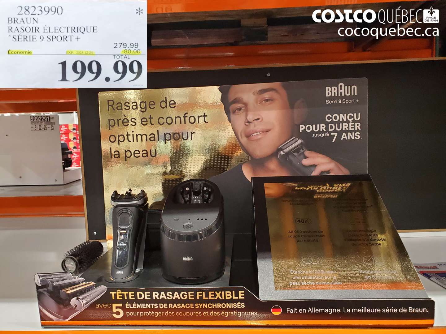 2823990 BRAUN RASOIR ÉLECTRIQUE SÉRIE 9 SPORT + ($80.00 INSTANT SAVINGS EXPIRES ON 2005-12-24) $199.99