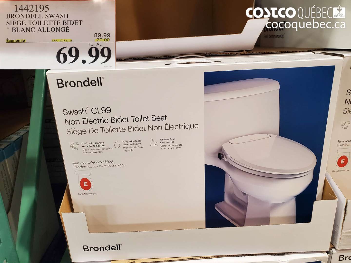 1442195 BRONDELL SWASH SIEGE TOILETTE BIDET ($20.00 INSTANT SAVINGS EXPIRES ON 2025-12-21) $69.99